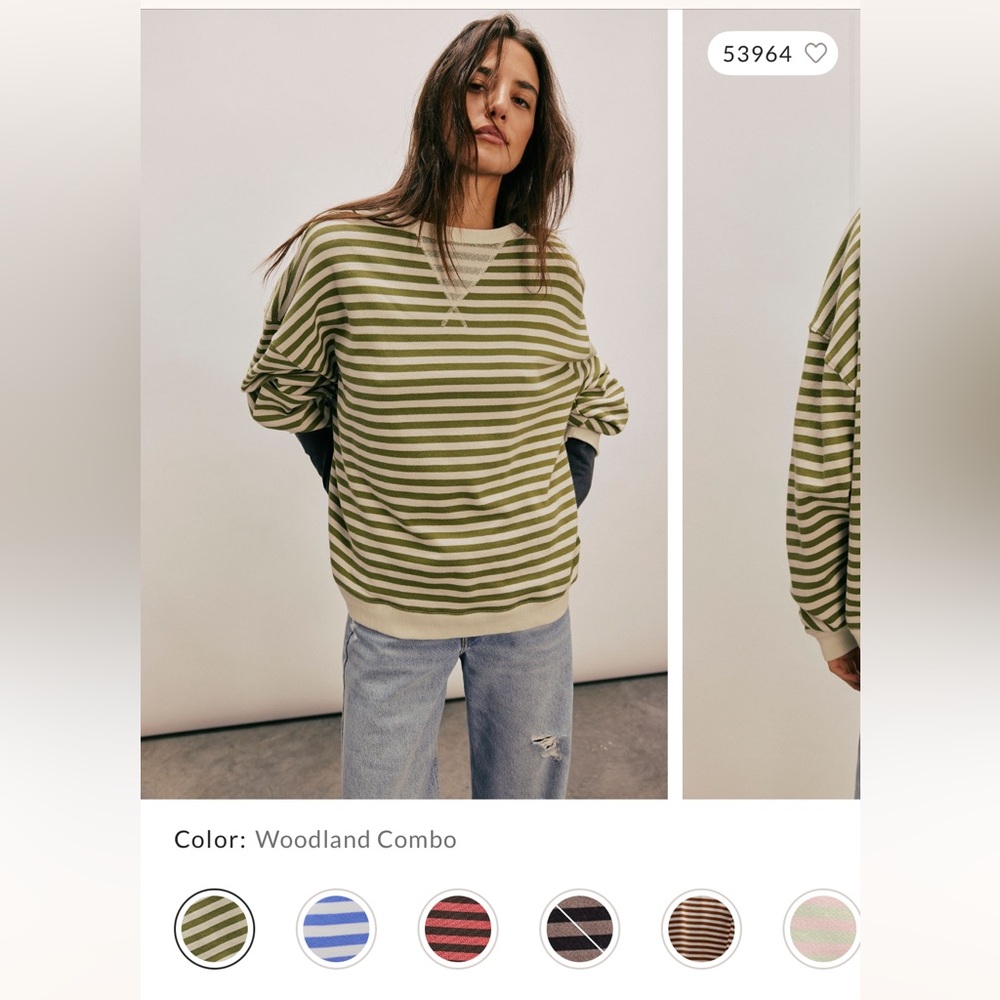 Free People Classic Striped Oversized Sweater